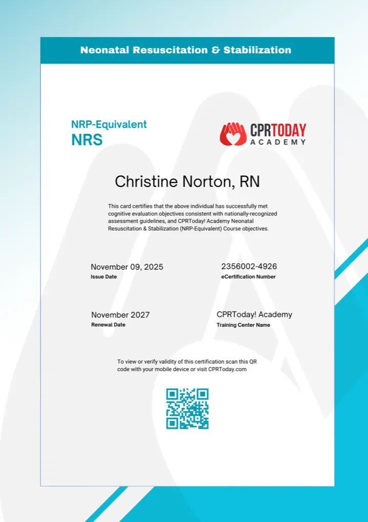 Neonatal Resuscitation Certificate